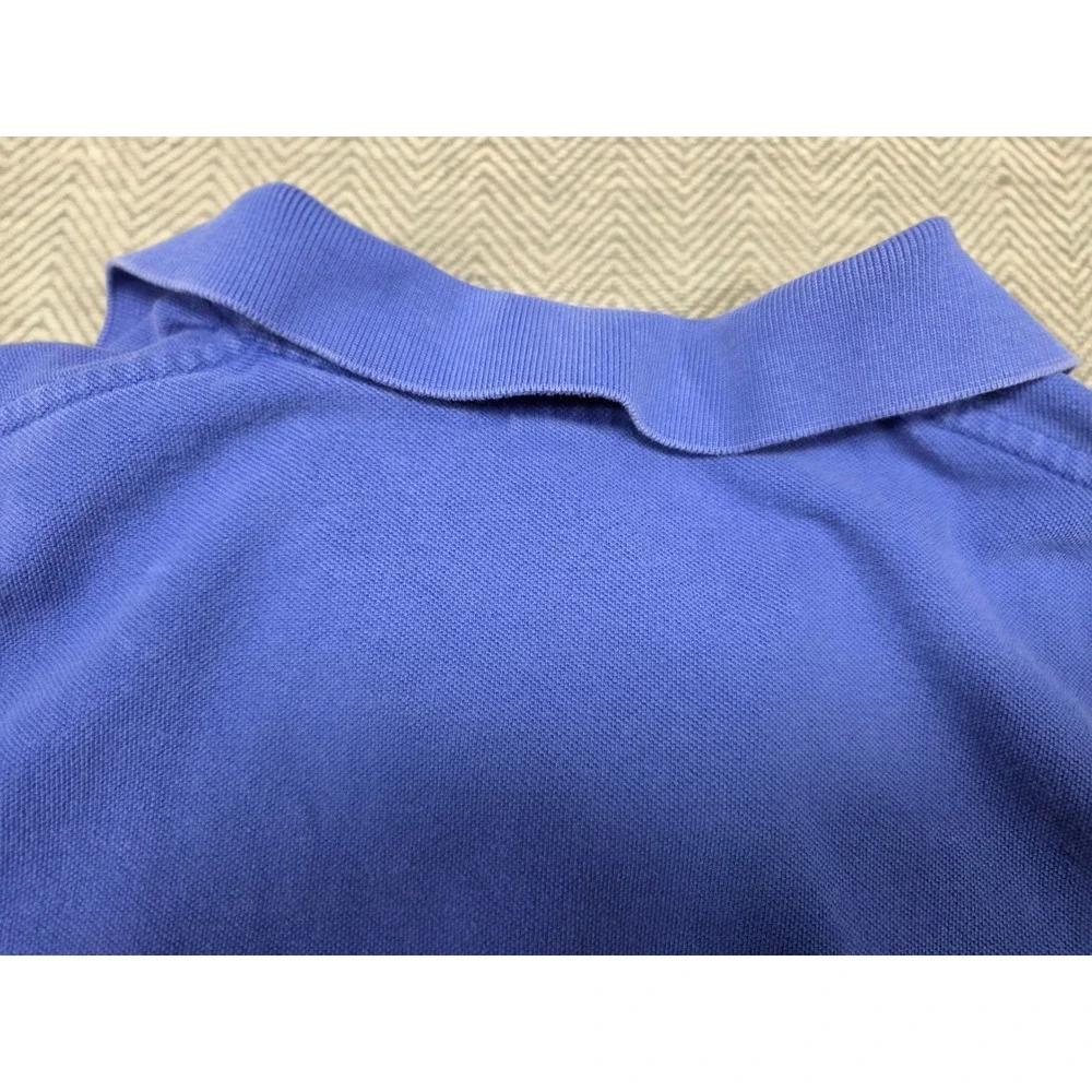 Polo Ralph Lauren‎ Mens Medium Blue Short Sleeve Pique Polo Shirt Orange Pony